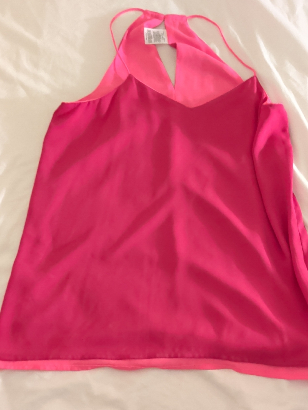 Express Double-Layer Halter Cami in Hot Pink